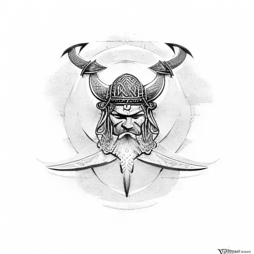 viking ankh tattoo design idea