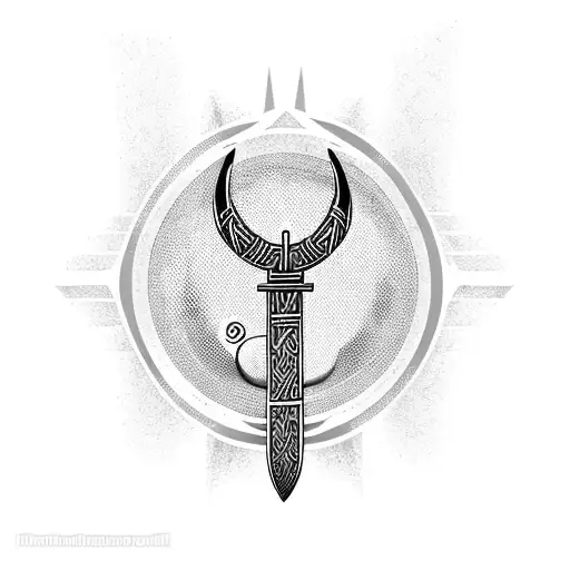 viking ankh tattoo design idea