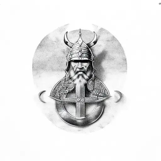 viking ankh tattoo design idea
