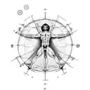 vitruvian man tattoo design idea