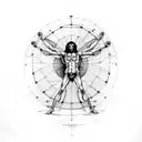 vitruvian man tattoo design idea