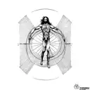 vitruvian man tattoo design idea