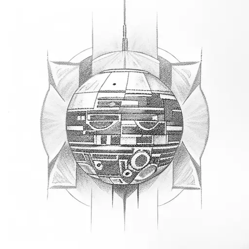 binary sunset from the movie Star Wars tattoo design idea