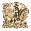 waylon jennings desert landscape filled tattoo design idea