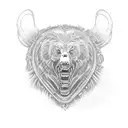 bear cross tattoo design idea