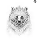 bear cross tattoo design idea