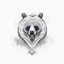 bear cross tattoo design idea