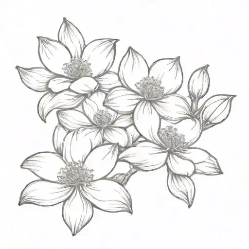 dogwood flower and magnolia flower tattoo design idea
