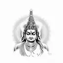 lord shiva thrishul and lord Krishna flute tattoo design idea