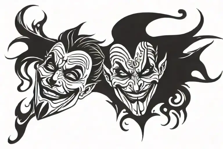 laugh now cry later joker mask   tattoo design idea