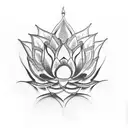 Lotus Flower with snake tattoo design idea