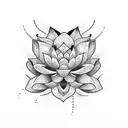 Lotus Flower with snake tattoo design idea
