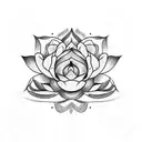 Lotus Flower with snake tattoo design idea