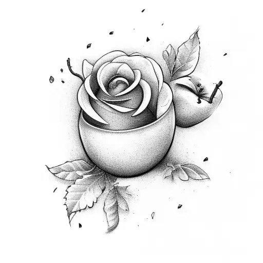 flower brace apple mix tattoo design idea