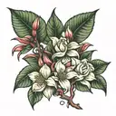 flowers wrapping, breast cancer ribbon magnolia tree tattoo design idea