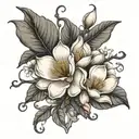 flowers wrapping, breast cancer ribbon magnolia tree tattoo design idea
