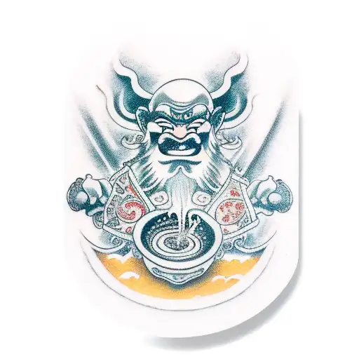 brewmaster monk logo tattoo design idea