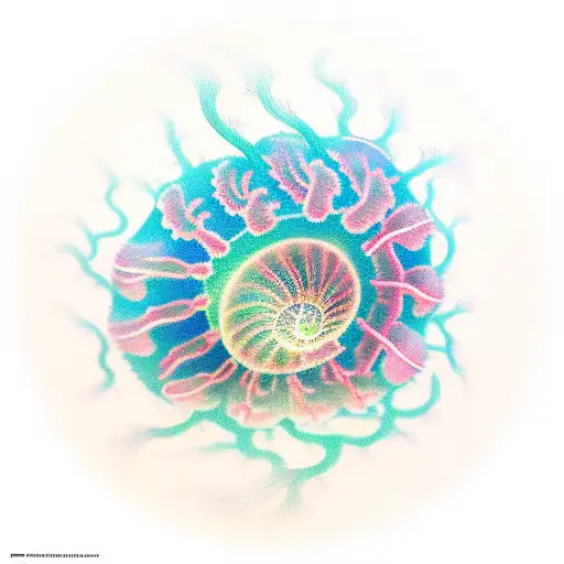 Floral jelly fish tattoo design idea