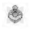 Scottish Thistle and Tudor rose entwined tattoo design idea