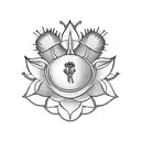 Scottish Thistle and Tudor rose entwined tattoo design idea