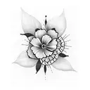 violet flowers tattoo design idea