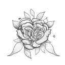 violet flowers tattoo design idea