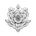 violet flowers tattoo design idea