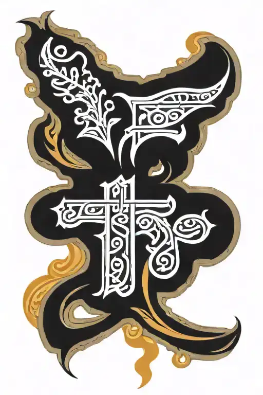 the word "Lebanon" in Arabic calligraphy, written in a way that looks like a flame tattoo design idea