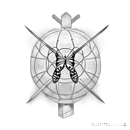 incorporate different passions so a basketball, butterfly, lacrosse stick, cross (god), #1, 03.15 (birthday)  tattoo design idea