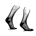 translucent lace socks tattoo design idea