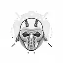hacker with gangster mask and ak 47 tattoo design idea