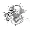hacker with gangster mask and ak 47 tattoo design idea