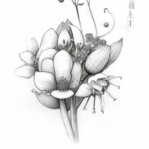 birth flower november and june tattoo design idea
