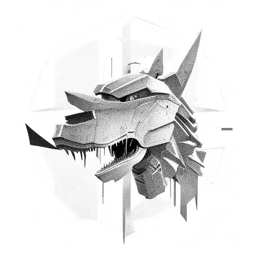 A minimalist design of the Metal Gear Rex tattoo design idea