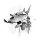 A minimalist design of the Metal Gear Rex tattoo design idea
