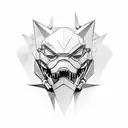 A minimalist design of the Metal Gear Rex tattoo design idea