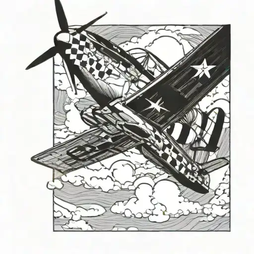 p-51 mustang plane tattoo design idea