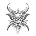 ram skull devil tattoo design idea