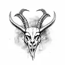 ram skull devil tattoo design idea