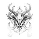 ram skull devil tattoo design idea