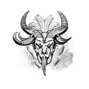 ram skull devil tattoo design idea