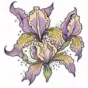 Iris flowers with stars tattoo design idea