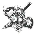loki and deadpool tattoo design idea