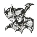 loki and deadpool tattoo design idea