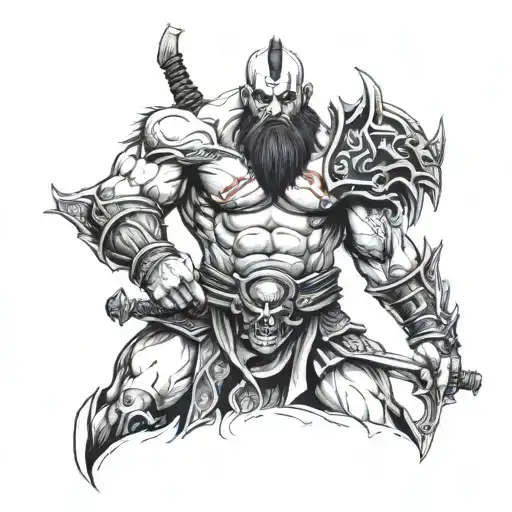 god of war from the four horsemen tattoo design idea
