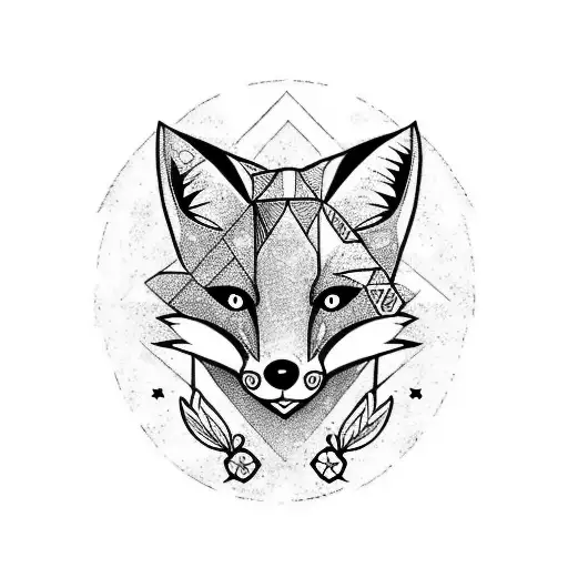 fox with a bottle of rum tattoo design idea