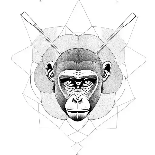 monkey sagittarius tattoo design idea