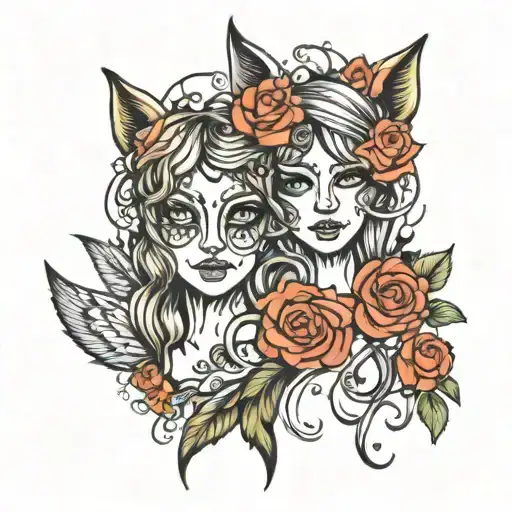 matching tattoos best friend male and female tattoo design idea