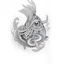 cuttlefish tattoo design idea