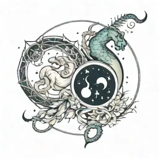 Capricorn and Scorpio constellation tattoo design idea